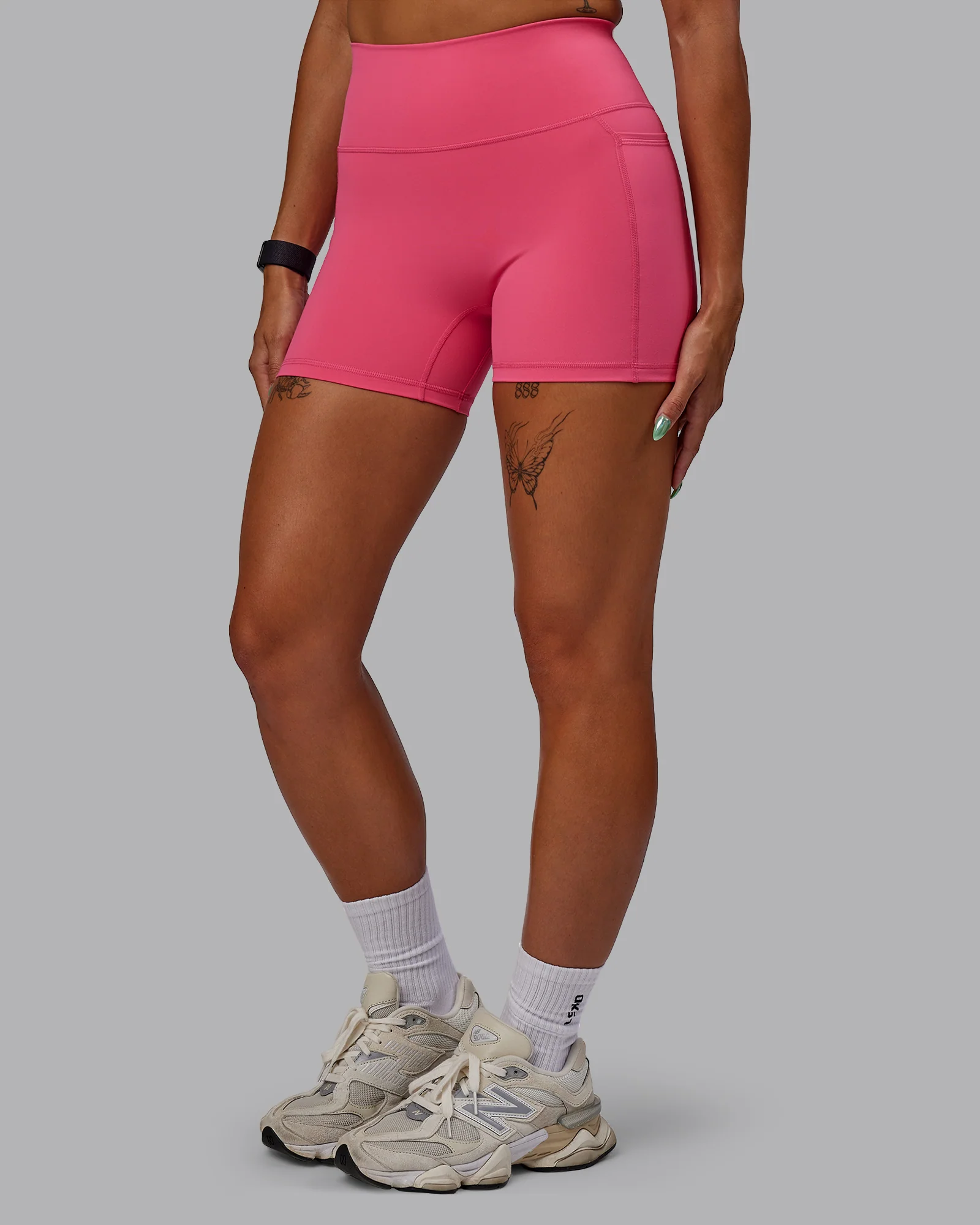 Fusion Ultra High-Rise 4" Short Pockets - Hot Pink