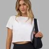 Go-To FLXCotton Baby Tee - White-Digital Mist