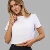 Go-To FLXCotton Baby Tee - White-Digital Mist