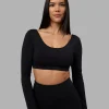 19709-aria-long-sleeve-sports-bra-black-1.webp Aria Long Sleeve Sports Bra - Black