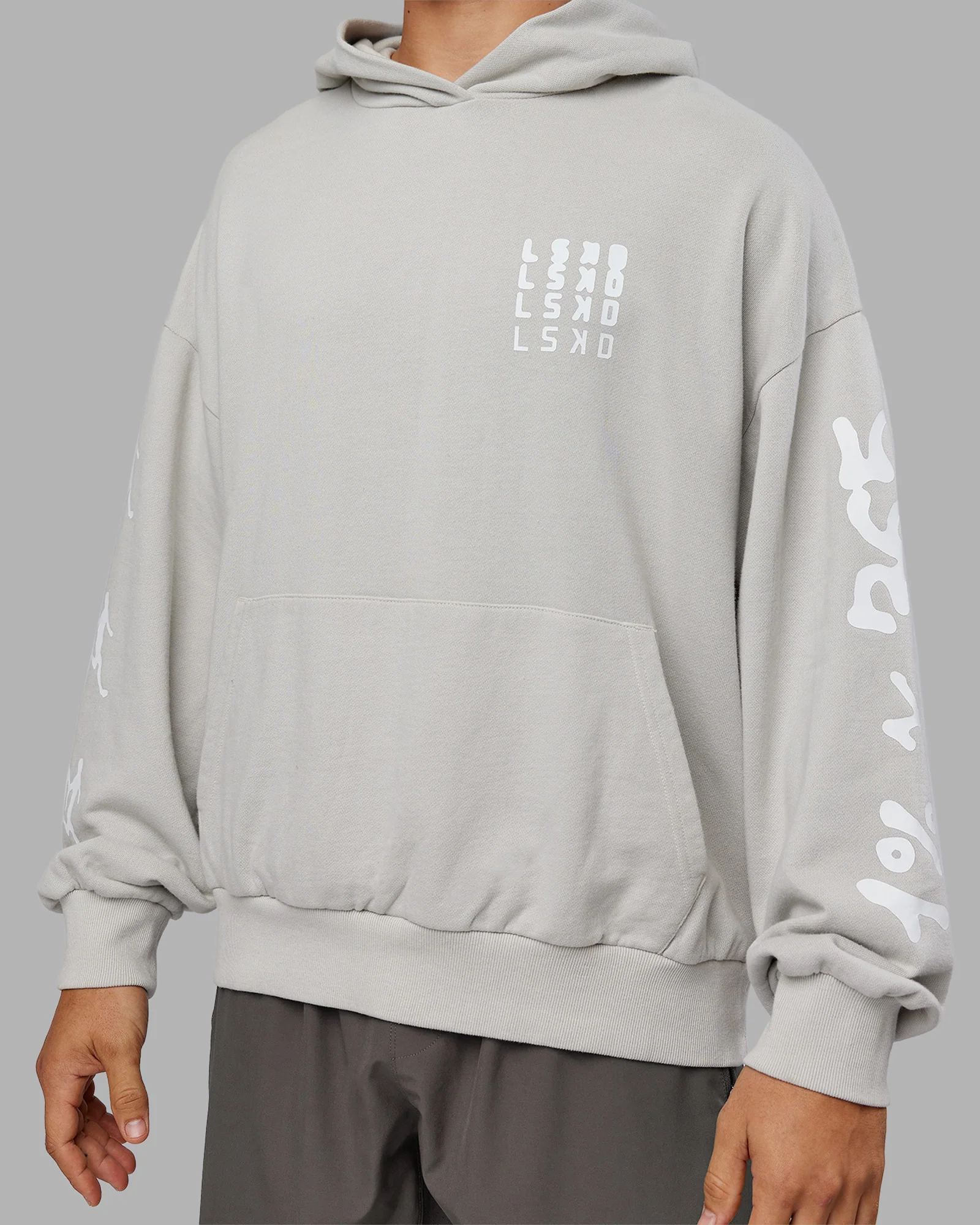 Journey Washed Unisex Oversize Hoodie - Digital Mist-White