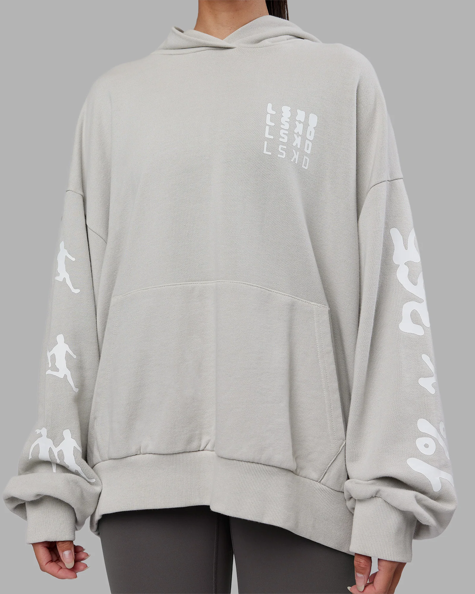 Journey Washed Unisex Oversize Hoodie - Digital Mist-White
