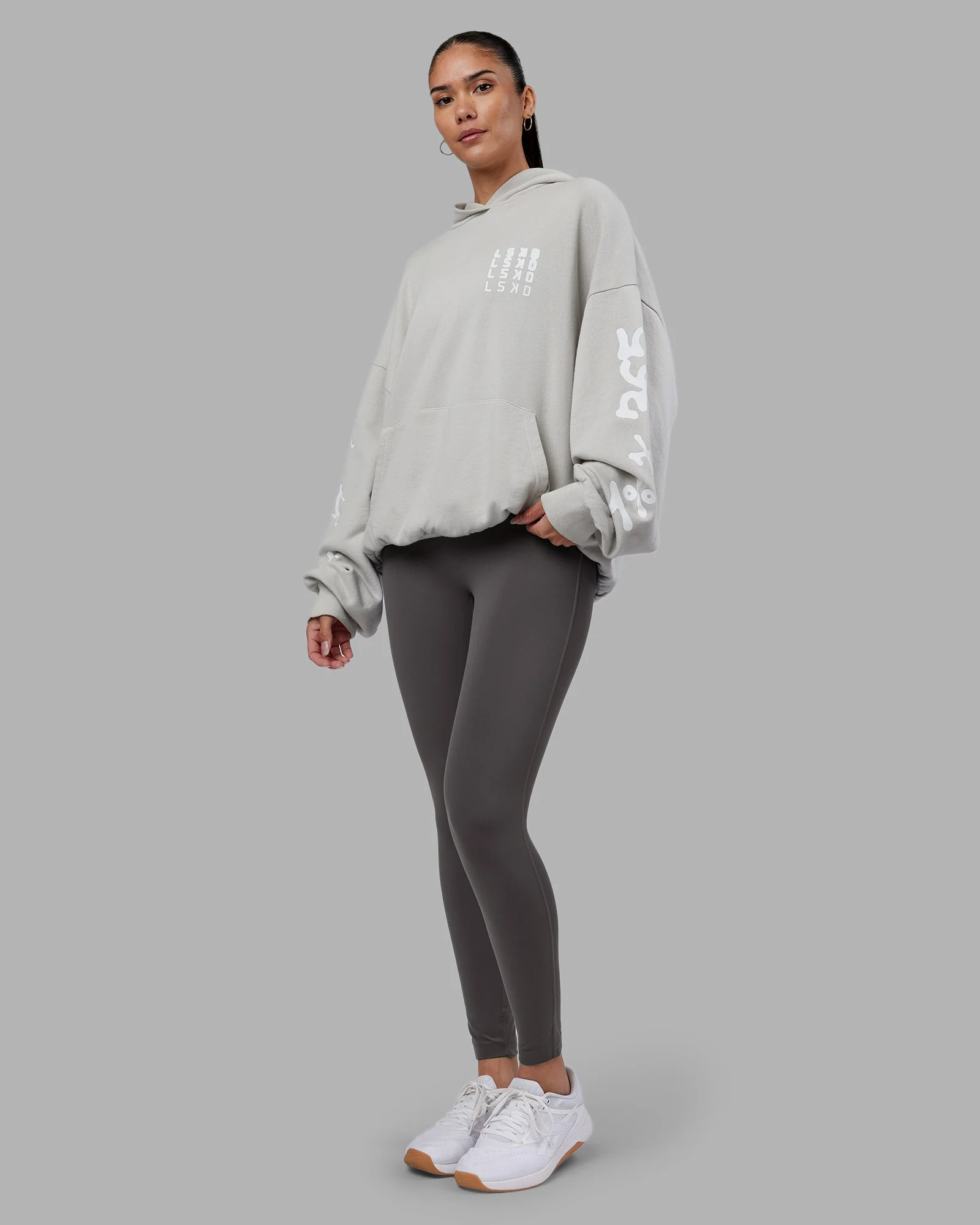 Journey Washed Unisex Oversize Hoodie - Digital Mist-White