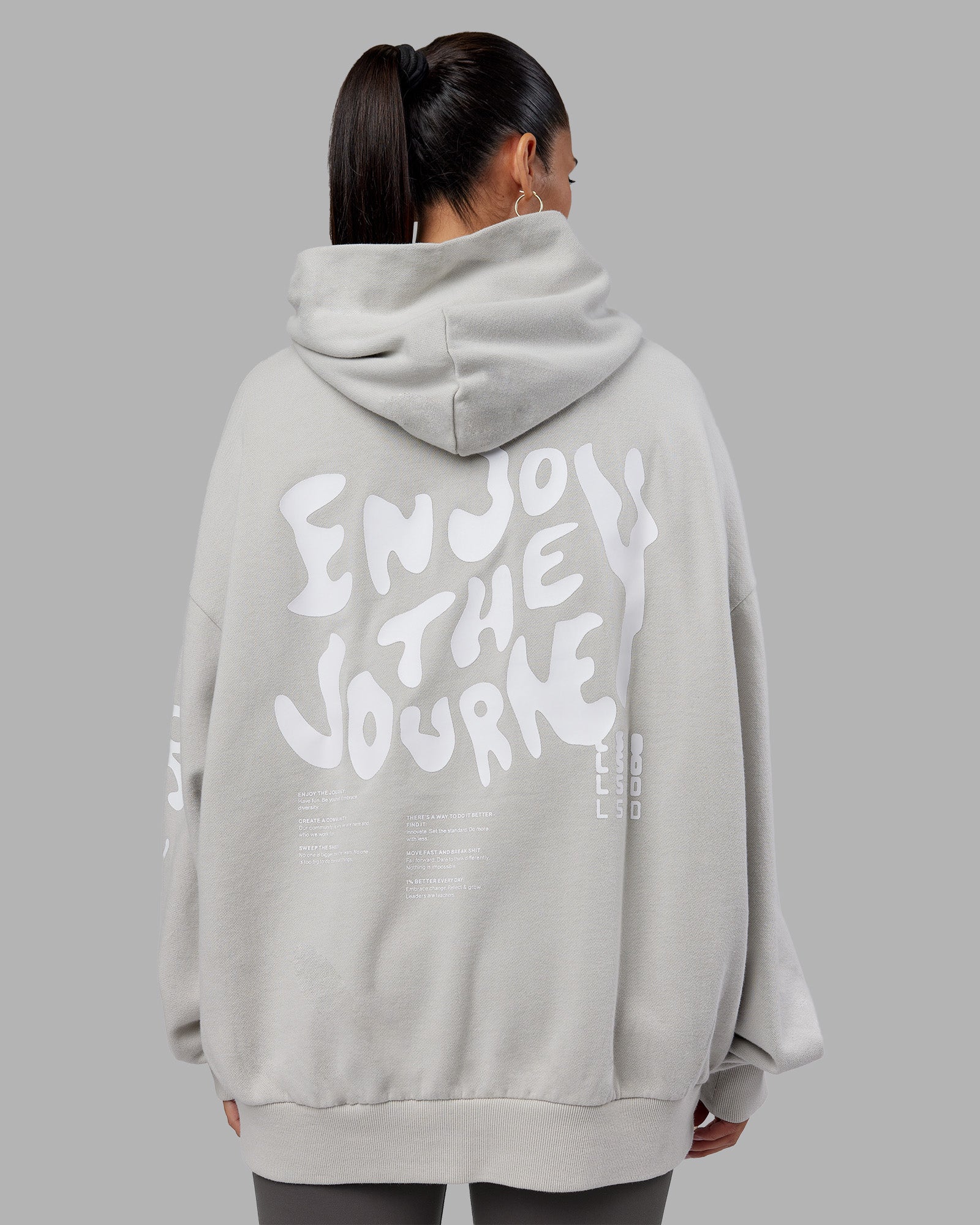 Journey Washed Unisex Oversize Hoodie - Digital Mist-White