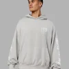 Journey Washed Unisex Oversize Hoodie - Digital Mist-White
