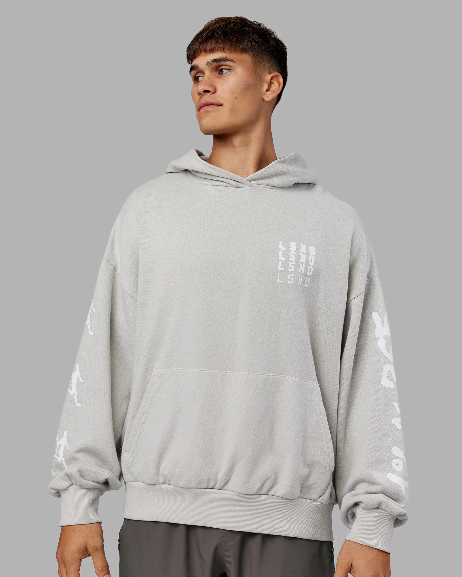 Journey Washed Unisex Oversize Hoodie - Digital Mist-White