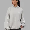 Journey Washed Unisex Oversize Hoodie - Digital Mist-White