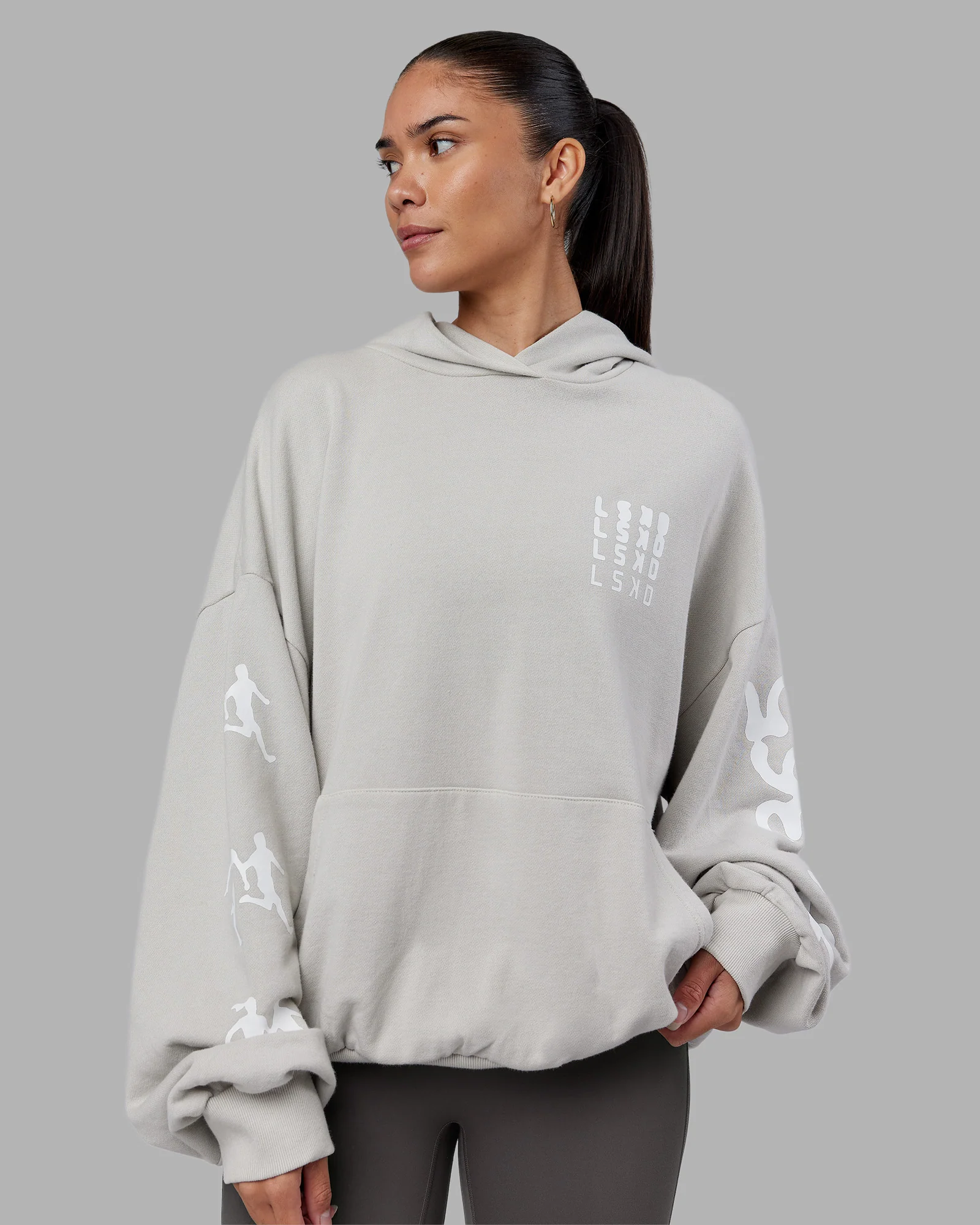 Journey Washed Unisex Oversize Hoodie - Digital Mist-White