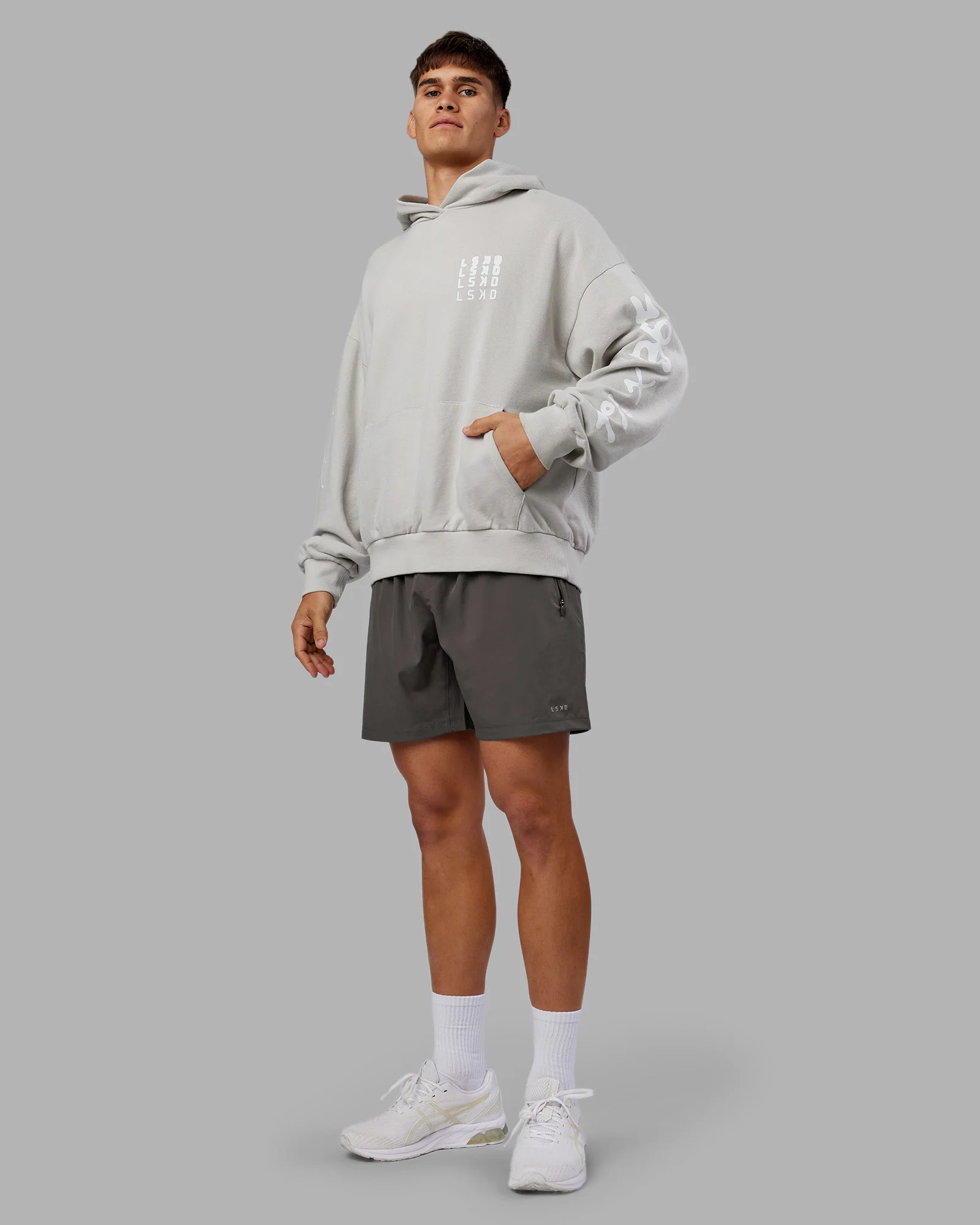 Journey Washed Unisex Oversize Hoodie - Digital Mist-White