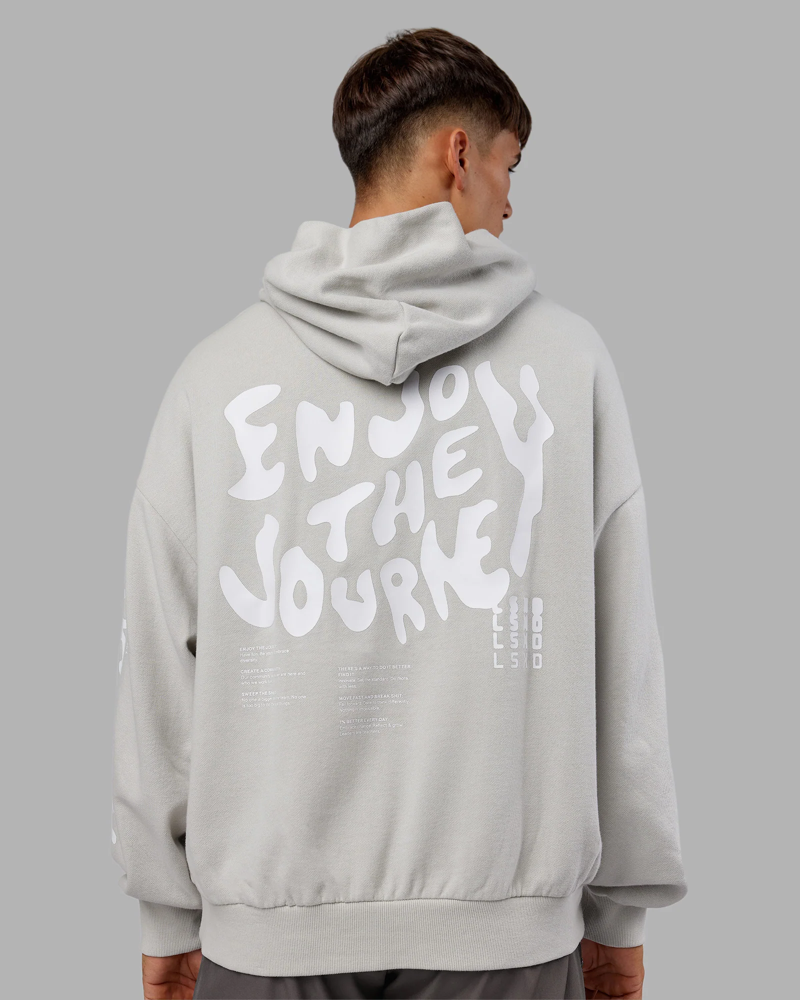 Journey Washed Unisex Oversize Hoodie - Digital Mist-White