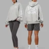 Journey Washed Unisex Oversize Hoodie - Digital Mist-White