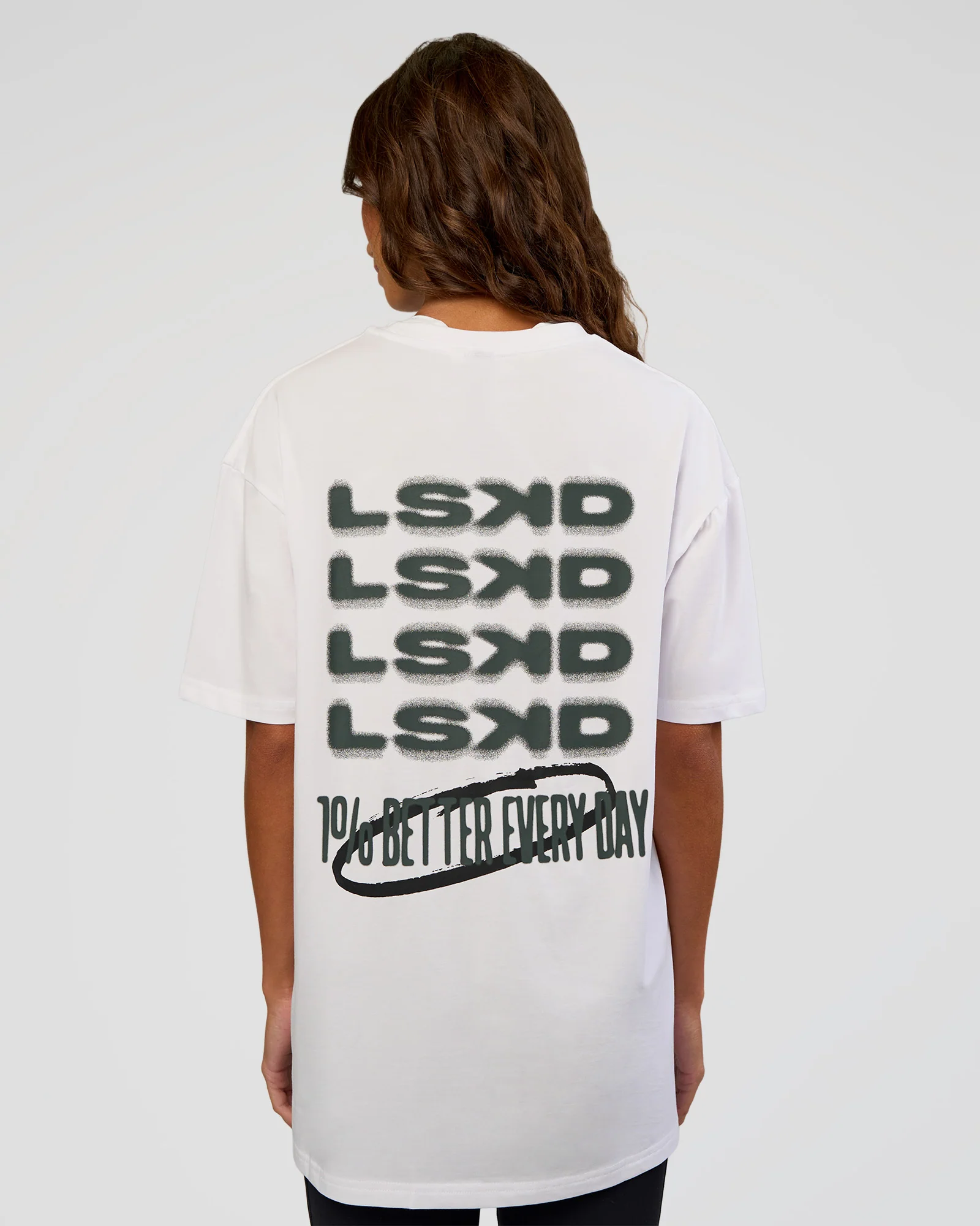 Everyday Elevation FLXCotton Oversized Tee - White-Carbon Green