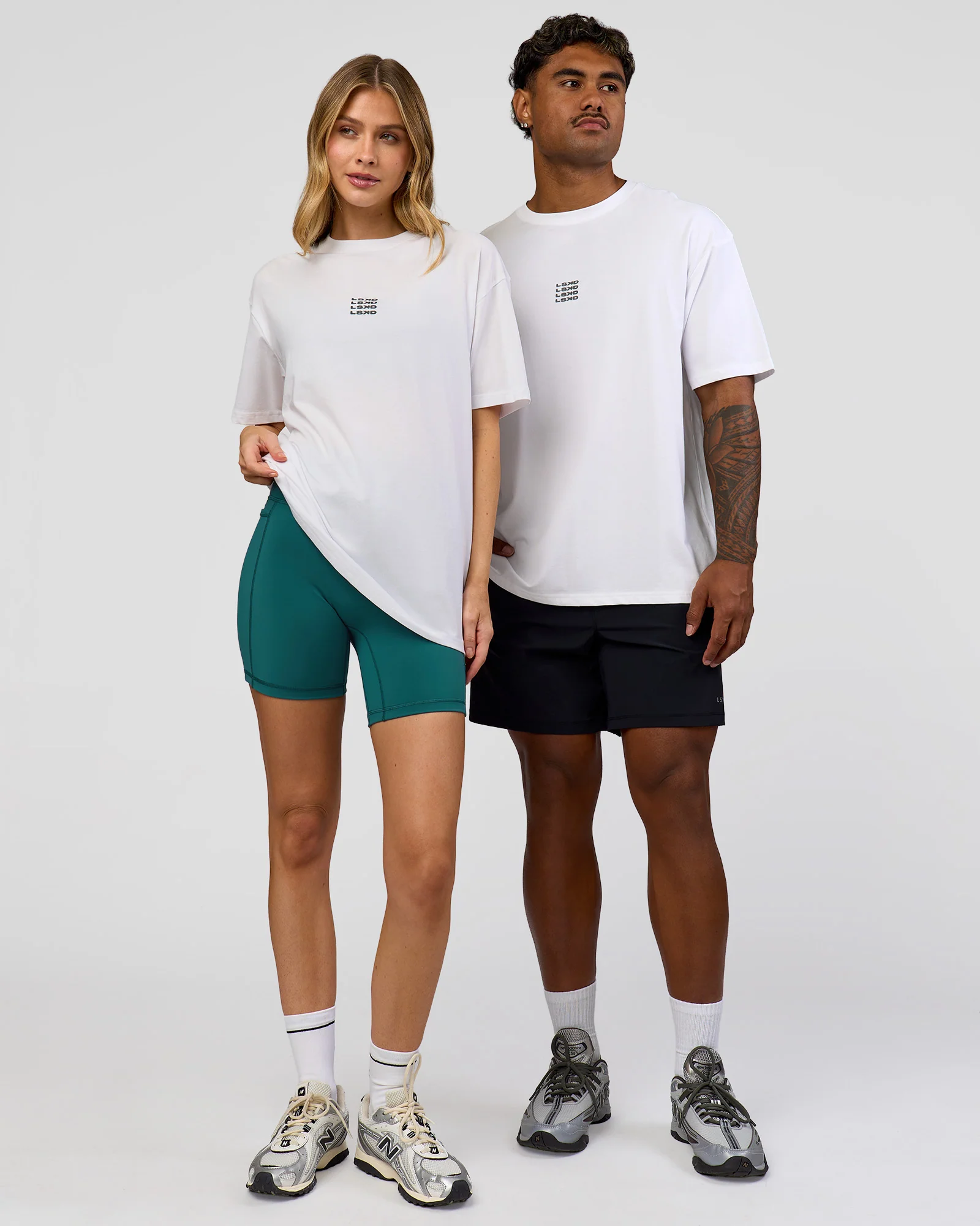 Everyday Elevation FLXCotton Oversized Tee - White-Carbon Green