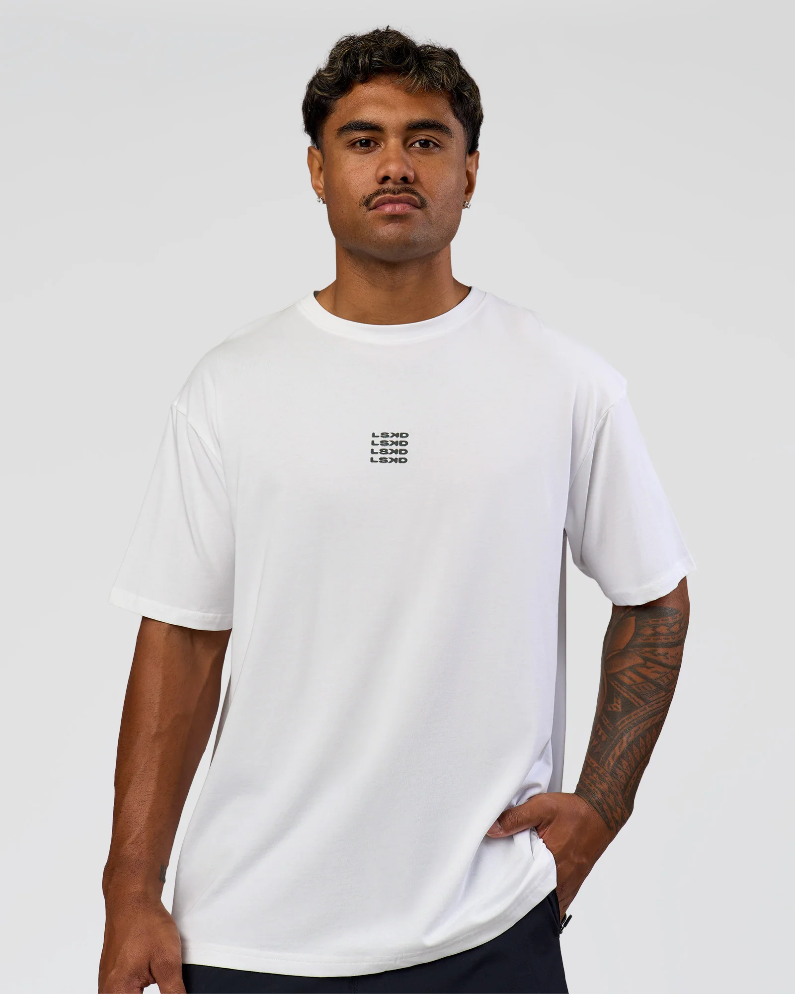 Everyday Elevation FLXCotton Oversized Tee - White-Carbon Green