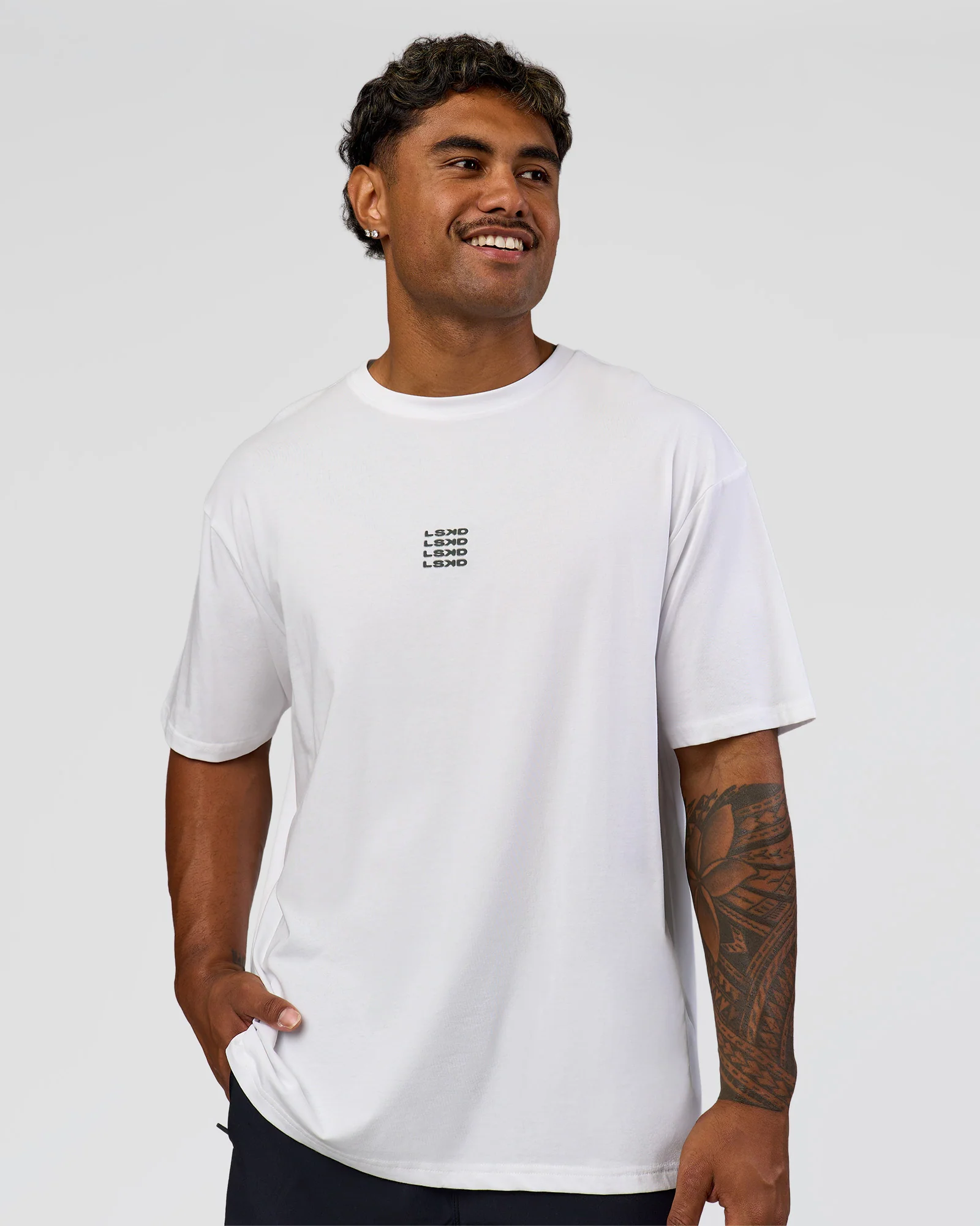 Everyday Elevation FLXCotton Oversized Tee - White-Carbon Green