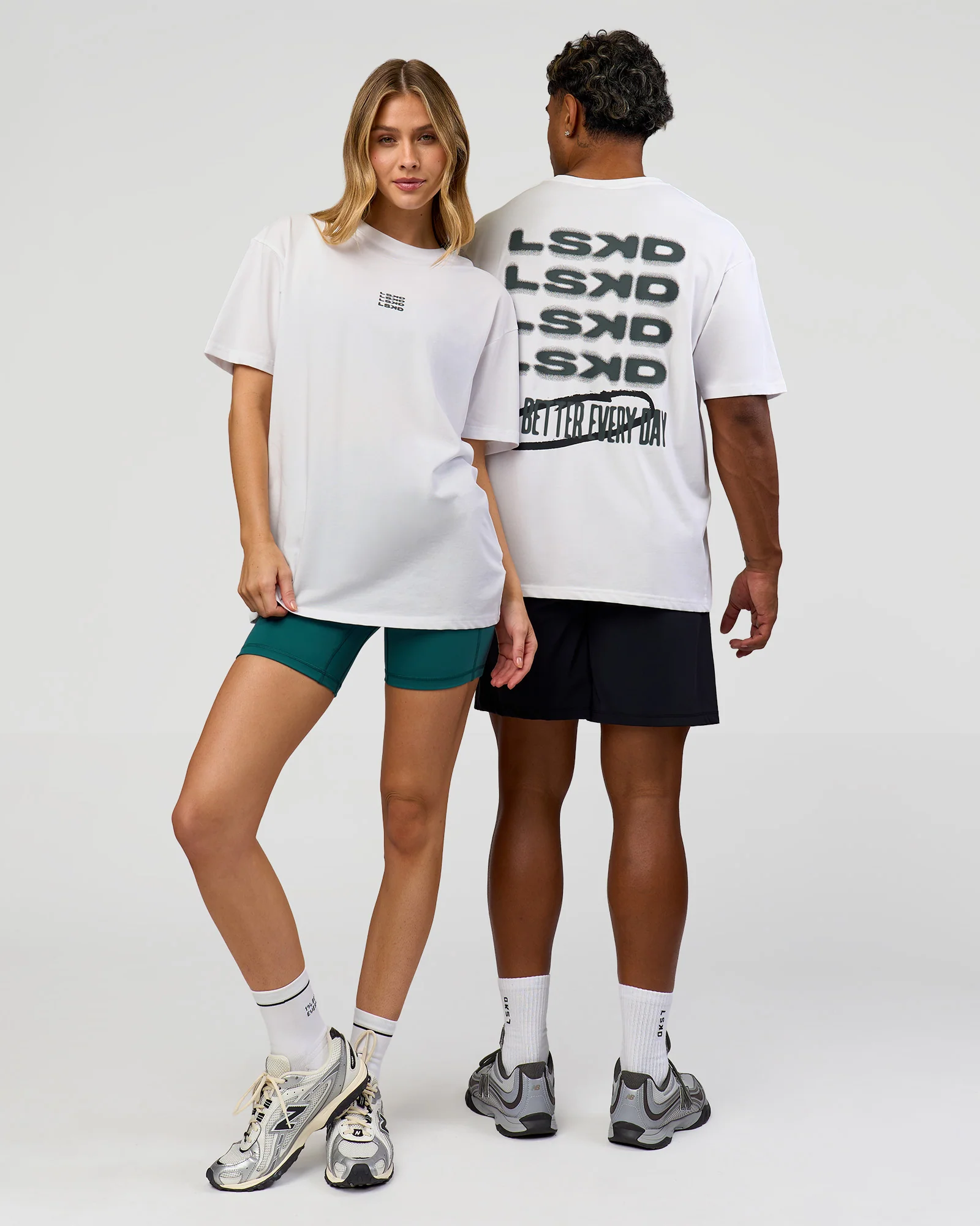 Everyday Elevation FLXCotton Oversized Tee - White-Carbon Green