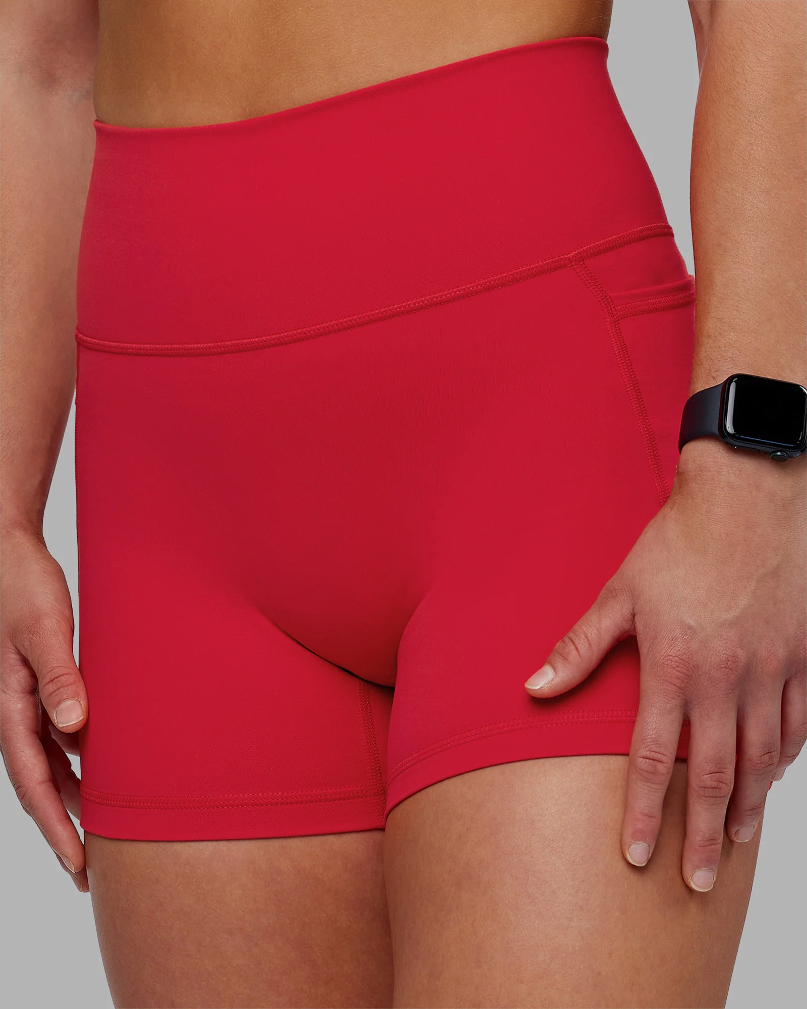 Fusion Ultra High-Rise 4" Short Pockets - Scarlet