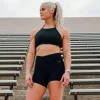 Sara Ares High Neck Sports Bra - Black