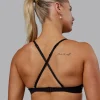 Sara Ares High Neck Sports Bra - Black