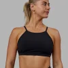 Sara Ares High Neck Sports Bra - Black