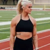 Sara Ares High Neck Sports Bra - Black
