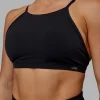 Sara Ares High Neck Sports Bra - Black