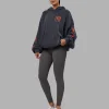 Journey Washed Unisex Oversize Hoodie - Black-Ultra Orange