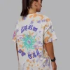 Washed Huntington 24 Heavyweight Oversize Tee - Tie Dye Tangerine-Dahlia Purple