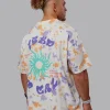 Washed Huntington 24 Heavyweight Oversize Tee - Tie Dye Tangerine-Dahlia Purple