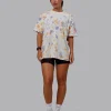 Washed Huntington 24 Heavyweight Oversize Tee - Tie Dye Tangerine-Dahlia Purple