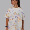 Washed Huntington 24 Heavyweight Oversize Tee - Tie Dye Tangerine-Dahlia Purple