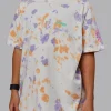 Washed Huntington 24 Heavyweight Oversize Tee - Tie Dye Tangerine-Dahlia Purple