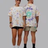 Washed Huntington 24 Heavyweight Oversize Tee - Tie Dye Tangerine-Dahlia Purple
