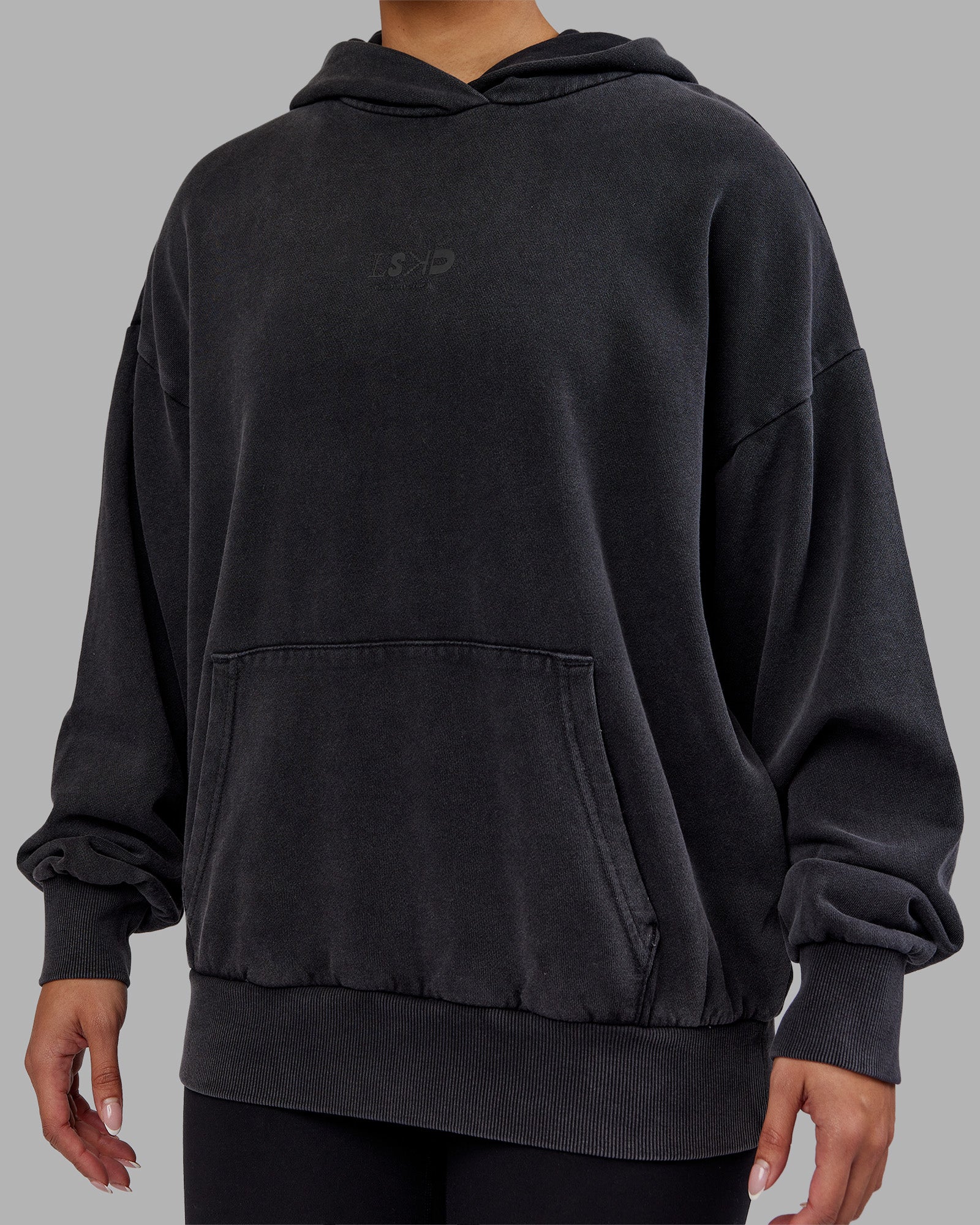 Variation Washed Oversized Hoodie - Black-Black