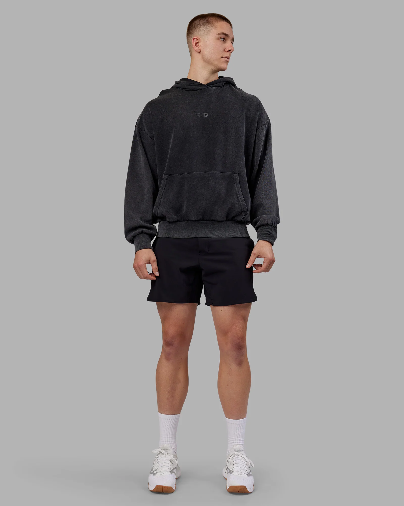 Variation Washed Oversized Hoodie - Black-Black