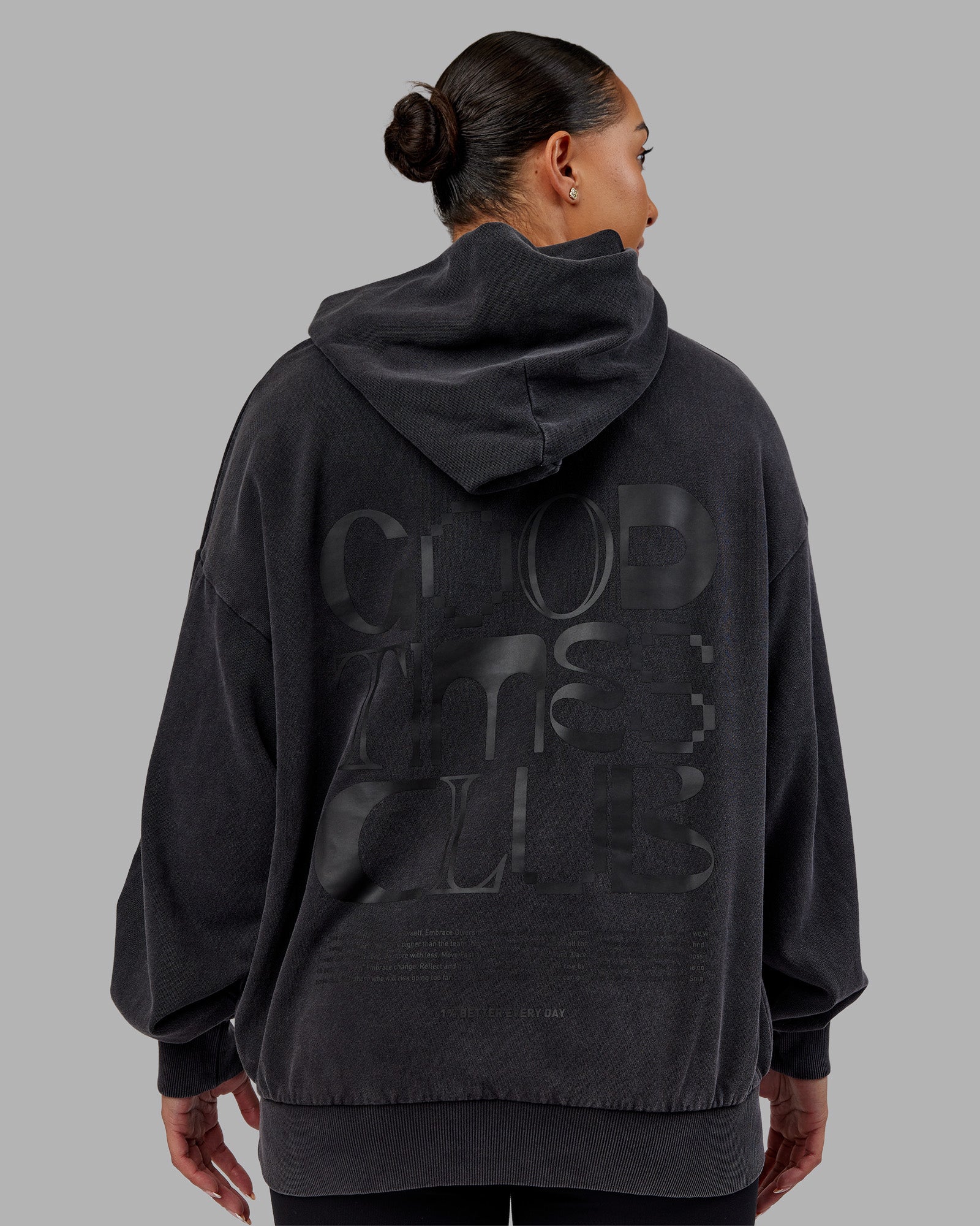 Variation Washed Oversized Hoodie - Black-Black