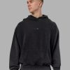 Variation Washed Oversized Hoodie - Black-Black