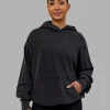 Variation Washed Oversized Hoodie - Black-Black