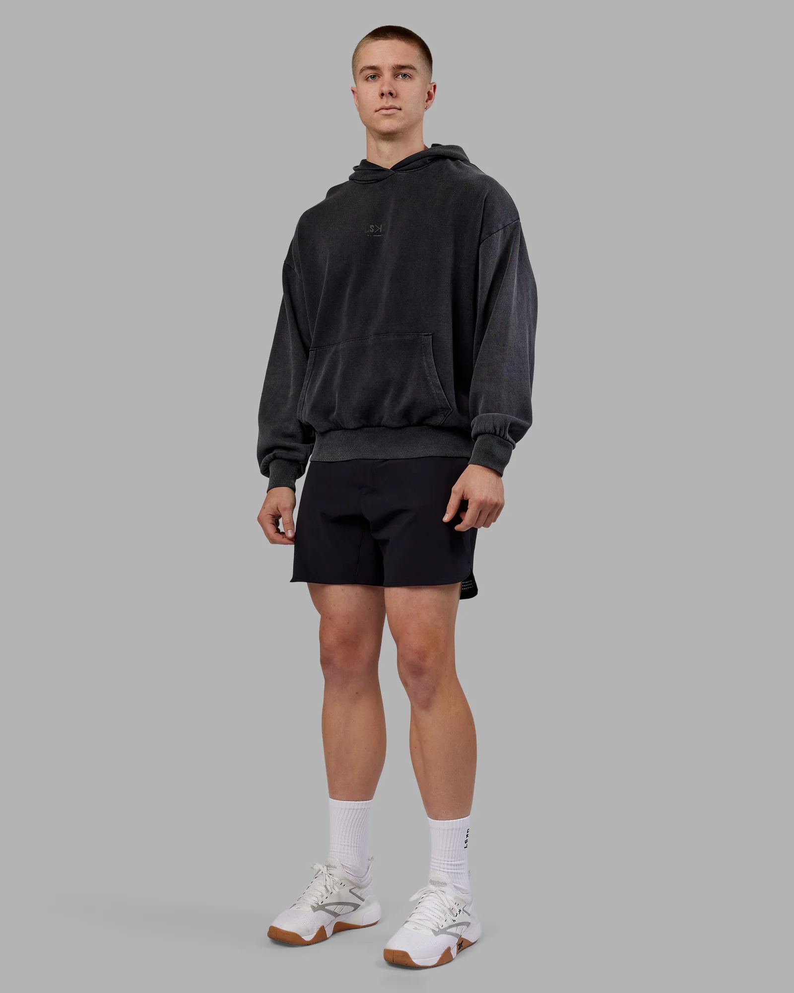Variation Washed Oversized Hoodie - Black-Black