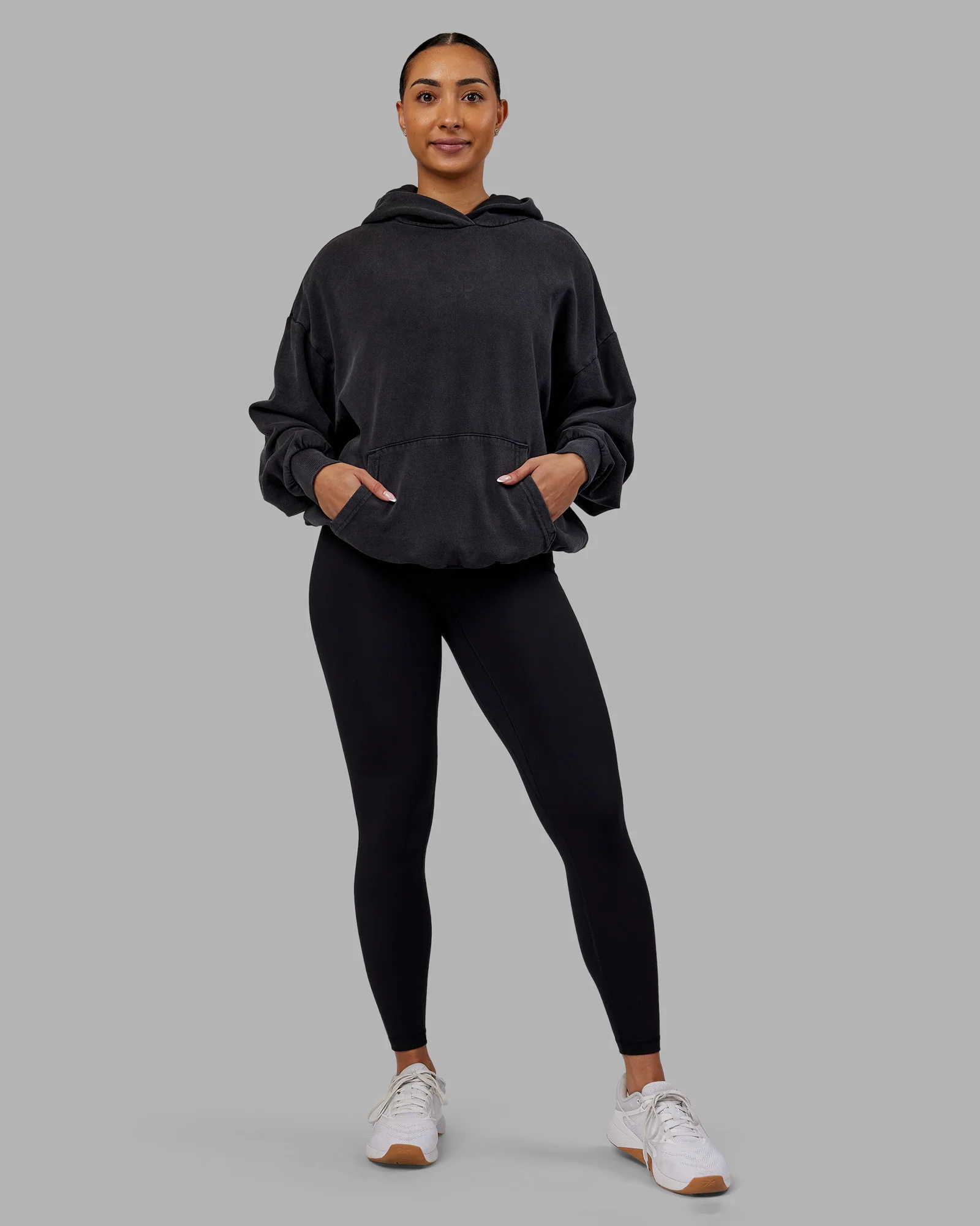Variation Washed Oversized Hoodie - Black-Black