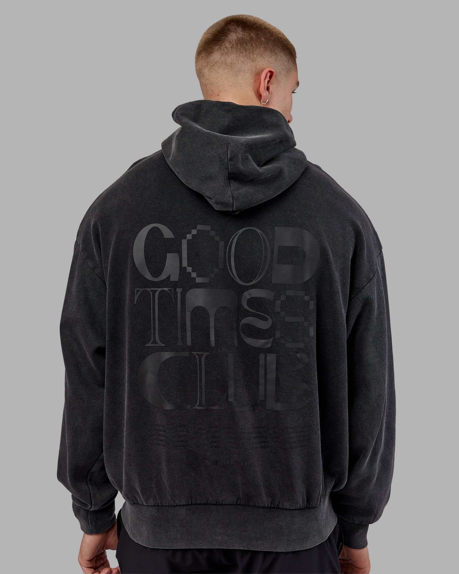 Variation Washed Oversized Hoodie - Black-Black