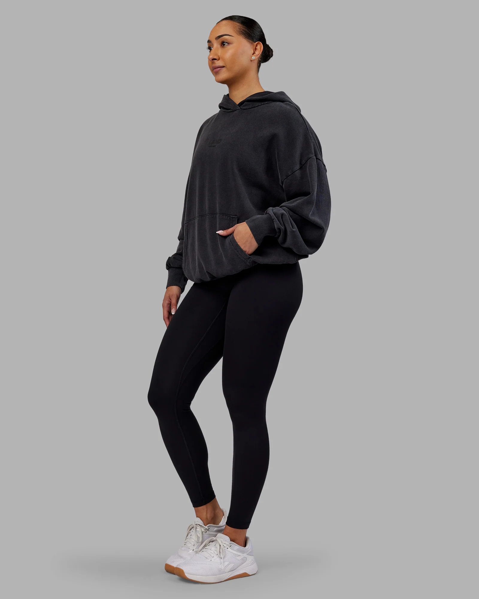 Variation Washed Oversized Hoodie - Black-Black