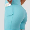 Fusion V-Contour Ultra High-Rise 4" Short Pockets - Baltic Sea