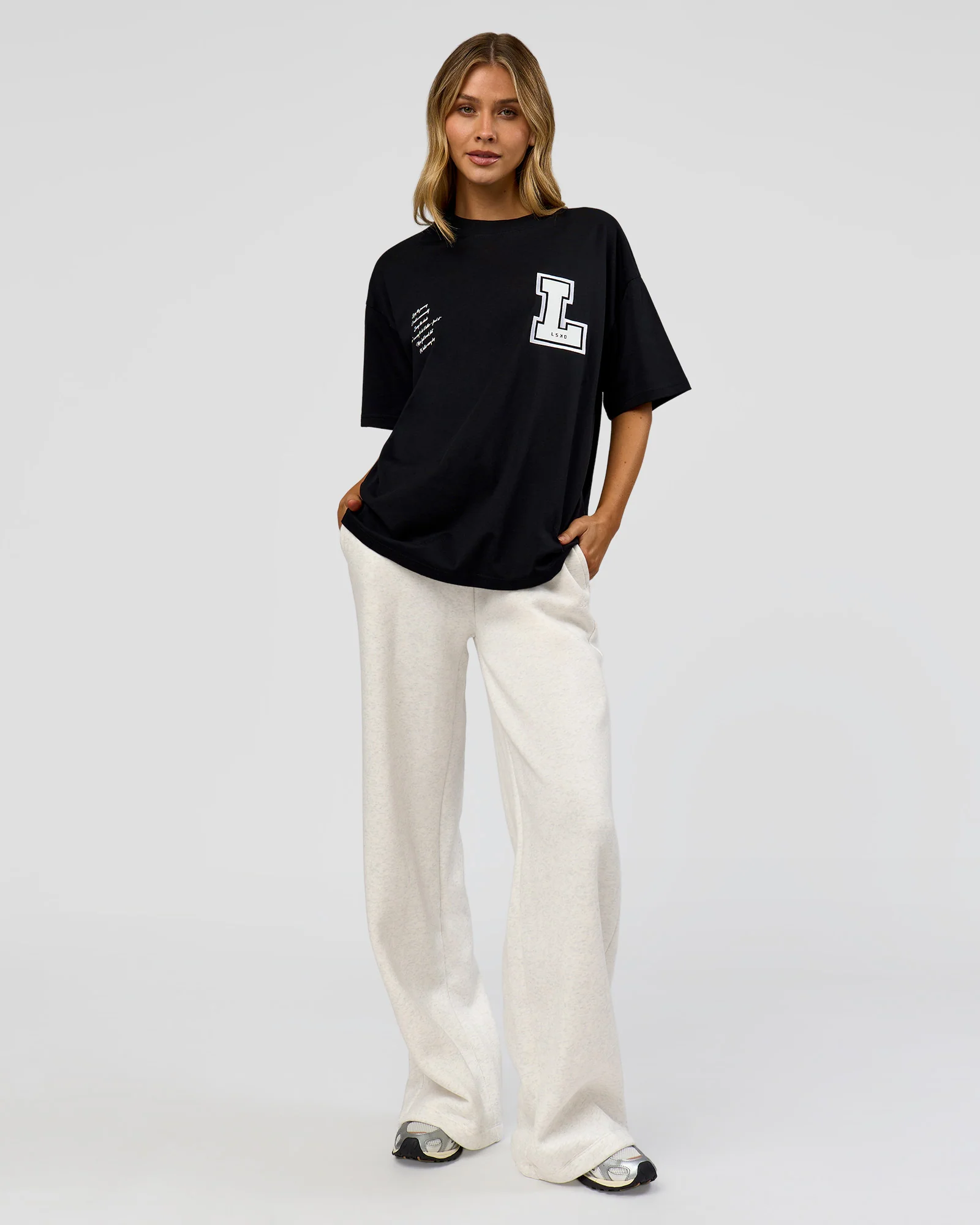 Hype Heavyweight Unisex Oversized Tee - Black-White