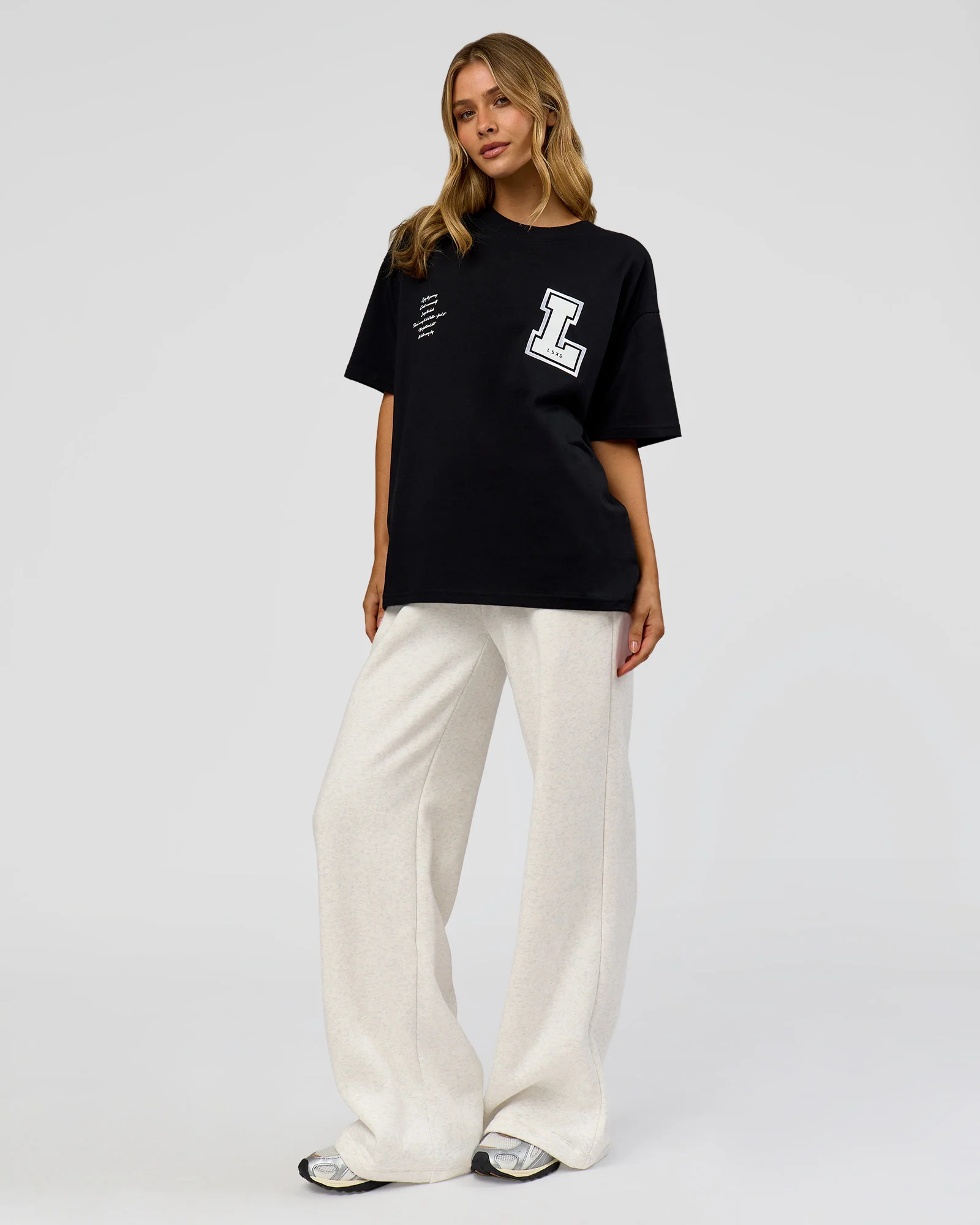 Hype Heavyweight Unisex Oversized Tee - Black-White