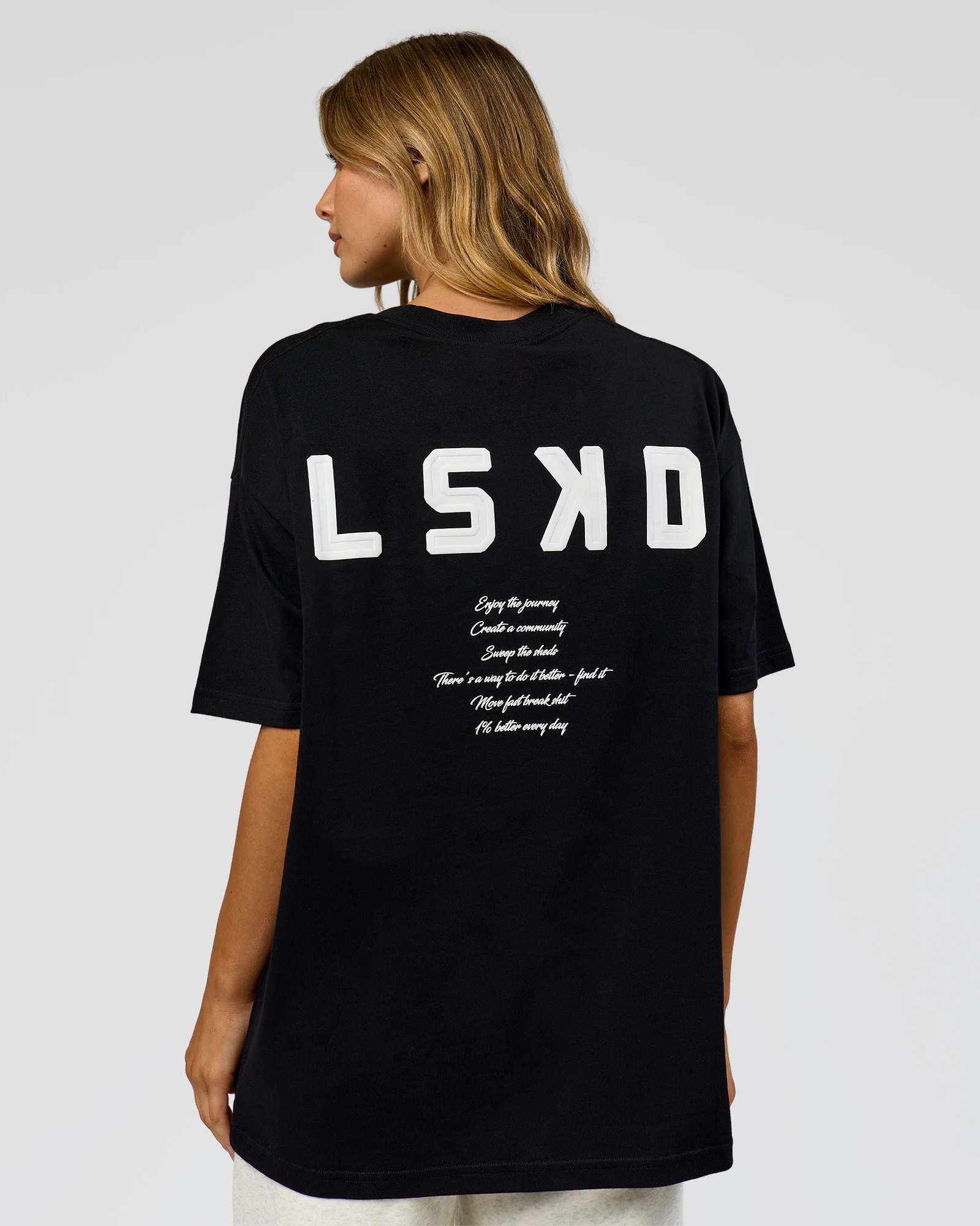 Hype Heavyweight Unisex Oversized Tee - Black-White