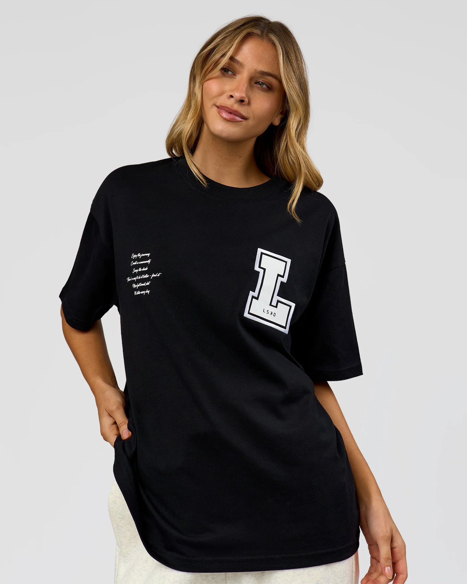 Hype Heavyweight Unisex Oversized Tee - Black-White
