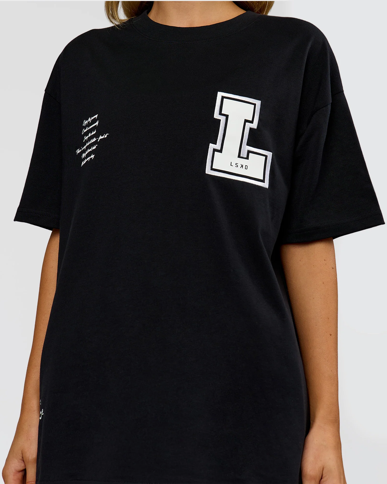Hype Heavyweight Unisex Oversized Tee - Black-White