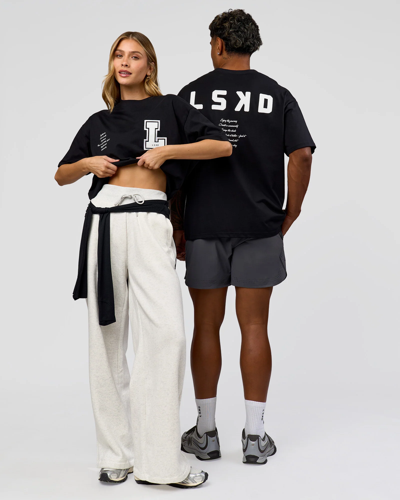 Hype Heavyweight Unisex Oversized Tee - Black-White