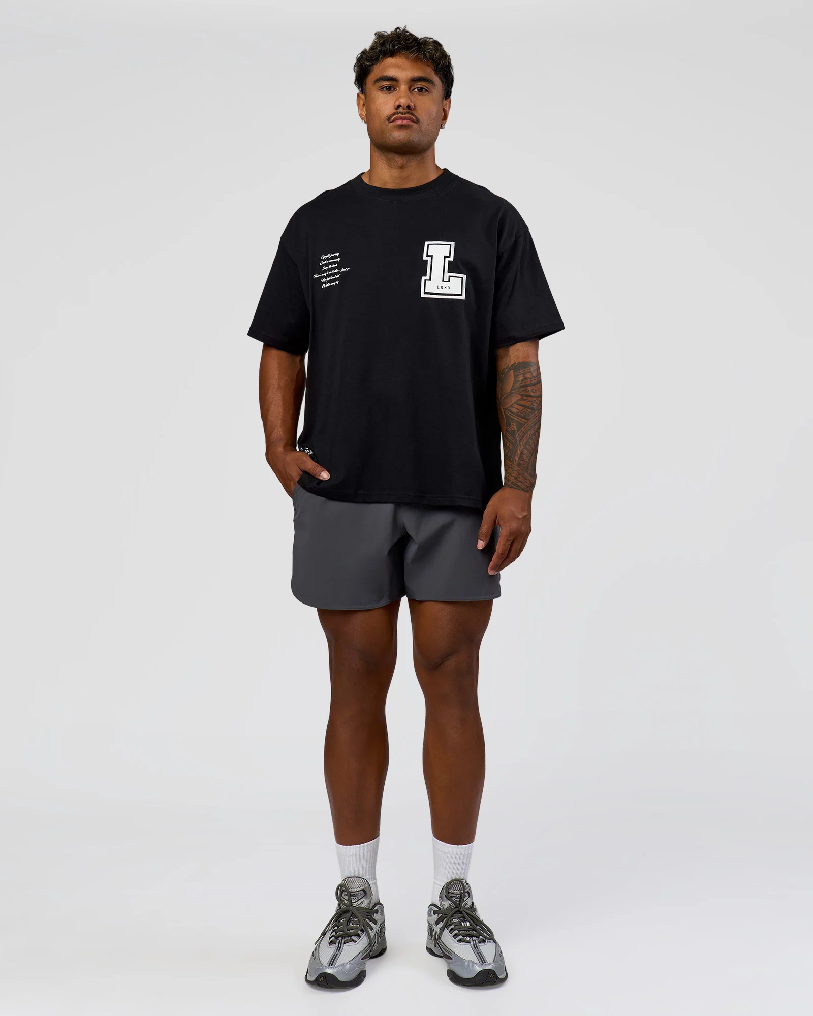 Hype Heavyweight Unisex Oversized Tee - Black-White